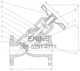 Materials of DIN Y-pattern Bellow Seal globe Valves