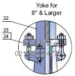 Dimensions and Weights: Yoke for 8" & Larger