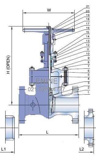 Materials of Cl 600 Lb Cast Steel Gate Valves