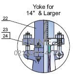 Dimensions and Weights: Yoke for 14" & Larger