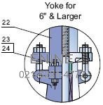 Dimensions and Weights: Yoke for 6" & Larger