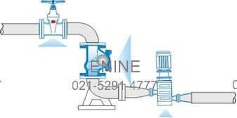 Typical installation of Flanged Ball Check Valves