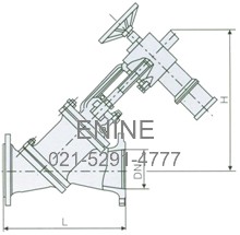 JS945 Y type Slurry Valve external dimensions drawing