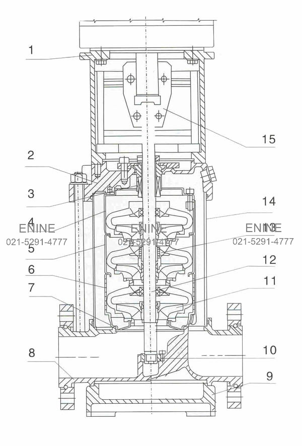 I Section drawing QDL,QDLF32 for Vertical Multistage Centrifugal Pump