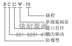 CW型磁力旋涡泵 型号意义