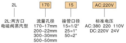 2L蒸汽电磁阀 订货代码