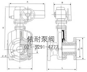 GJ941X-6L型电动管夹阀 外形尺寸图