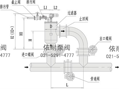 LDSL刷式电动过滤器安装示意图