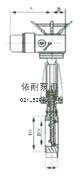 美标凸耳对夹式刀形电动闸阀 外形尺寸图1