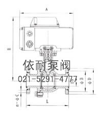 Q941法兰真空电动球阀 外形尺寸图