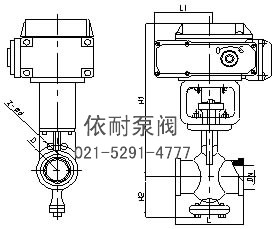 ZAJV电子式V型电动调节阀  外形尺寸图