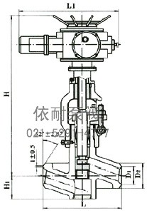  J961Y/961YPP54 电站用锻钢电动对焊截止阀 结构图