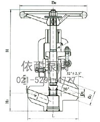  J61Y/J61YP54(夹箍式)电站用对焊契式截止阀 结构图