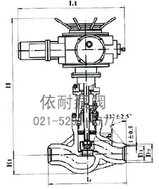  J961Y/961YP54电站用铸钢电动对焊截止阀 结构图