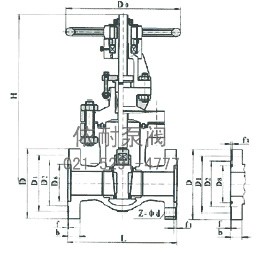  Z41H/Z41Y/Z40H/Z40Y型中、低压法兰契式闸阀 结构图