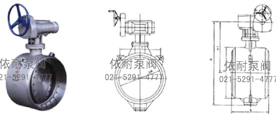 ED（3/6/9）63H-10/16/25/40C、P、R对焊蝶阀 外形尺寸图