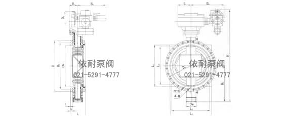 Dns9/7/342X(T)防泥沙蝶阀 外形尺寸图