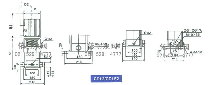 CDL2 / CDLF2系列多级泵安装尺寸