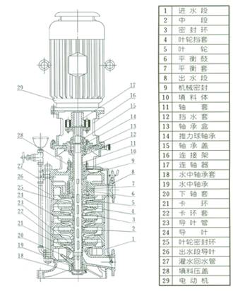 DL、DLR多级泵 结构图