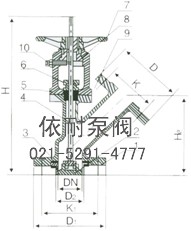 TY45 下展式放料阀  结构图