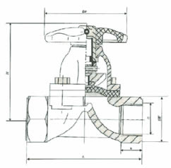 EG11W/J-10/16型内螺纹隔膜阀 外形尺寸图
