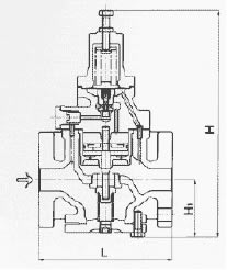 GP-1000系列蒸汽减压阀 外形尺寸图