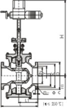 Y945H/Y型电动双阀座蒸汽减压阀 外形尺寸图