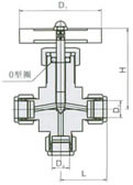 QJ-1C气动管路截止阀 外形尺寸图