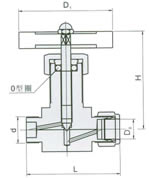QJ-2气动管路截止阀 外形尺寸图