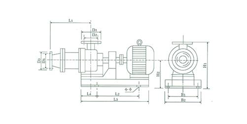 I-1B型浓浆泵 安装尺寸