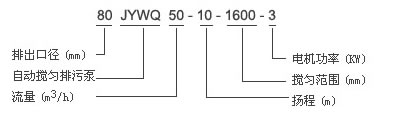 JYWQ、JPWQ系列自动搅匀排污泵 型号说明