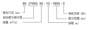 JYWQ、JPWQ系列自动搅匀排污泵 型号说明