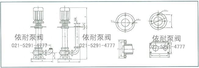 YW型无堵塞液下排污泵 外形示意图