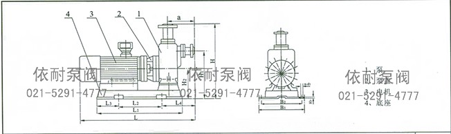 ZWL型直联式自吸无堵塞排污泵 外形示意图