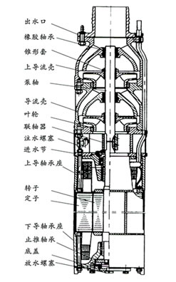 QSP潜水电泵 结构简图