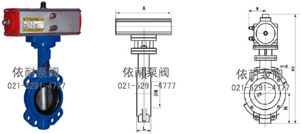 型号：D671X  美标对夹式软密封气动蝶阀