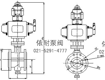 气动蝶阀  外形尺寸图2