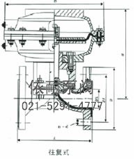EG641(W/J/FS)-6/10/16型 英标衬胶气动隔膜阀 外形尺寸图