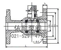 Q641整体式高温气动球阀 外形尺寸图