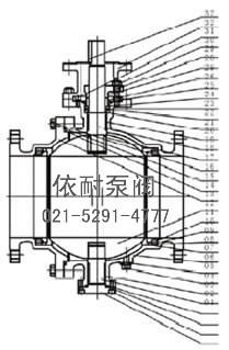 固定式气动球阀 结构图