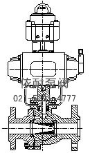 V形气动调节阀 结构图