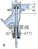 ZHYO罐底气动调节阀  外形尺寸图B