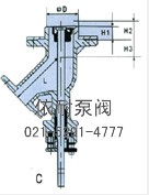 ZHYO罐底气动调节阀  外形尺寸图C
