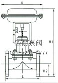 ZJHT型薄膜隔膜气动调节阀  外形尺寸图