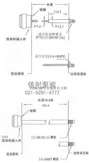 1199CAP型毛细管尺寸图