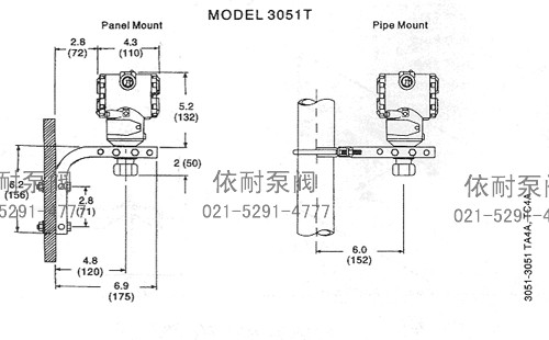 XL3351：3051TG/TA智能表压变送器外形尺寸图