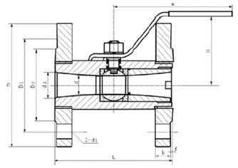 Q41F广式法兰球阀 结构图