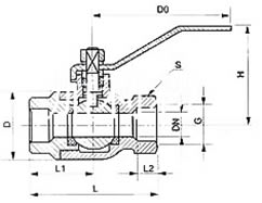 Q11S/Q41S丝口高温球阀 结构图