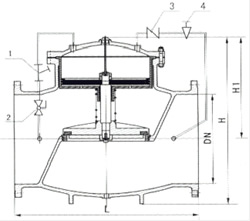 300X活塞式缓闭止回阀 结构图