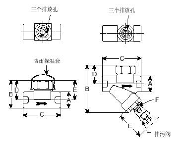 CD-33/CD-33S系列受控圆盘型疏水阀 外形尺寸图